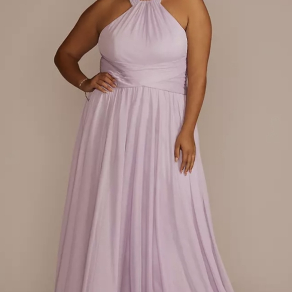 Halter Maxi Bridesmaid Dress - Picture 2 of 6